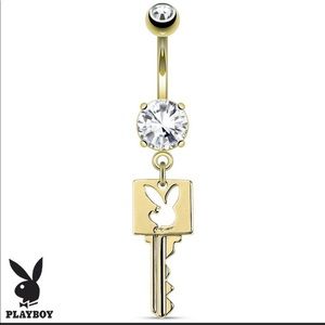 Playboy key belly navel ring